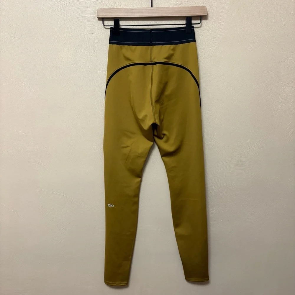 Alo Airlift High-Waist Suit Up Legging Golden Olive Branch Size Small